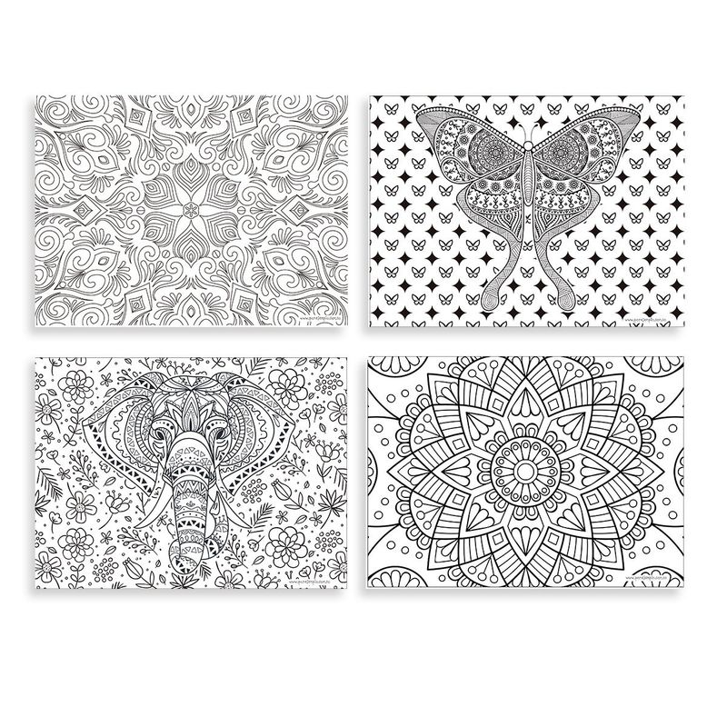 GENERICO - 4 Individuales De Mesa Mandalas para Colorear
