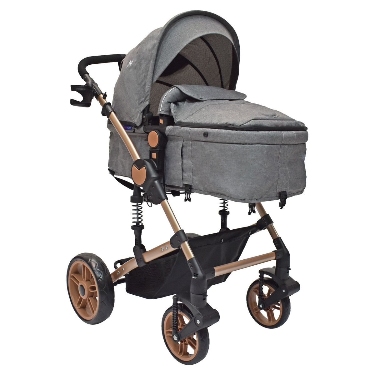 HAPPY BABY - Coche Bebe Moises Gadi Happy Baby Gris