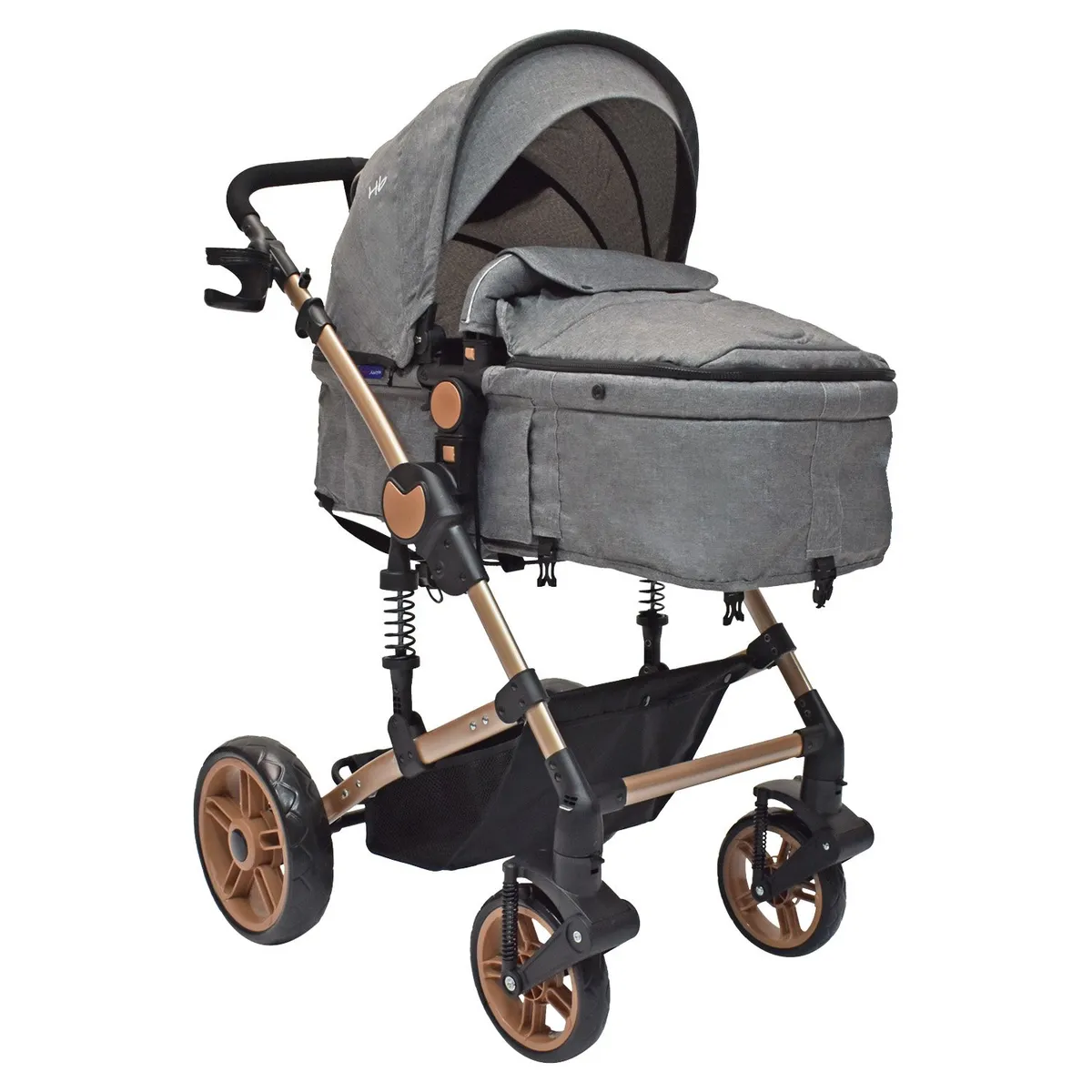 HAPPY BABY - Coche Bebe Moises Gadi Happy Baby Gris