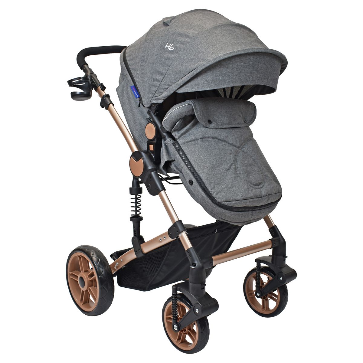 HAPPY BABY - Coche Bebe Moises Gadi Happy Baby Gris