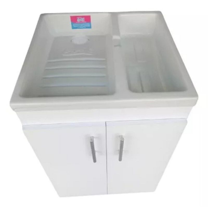 IDEAL - LAVADERO CON MUEBLE EN MADERA COLOR BLANCO 51x50x85