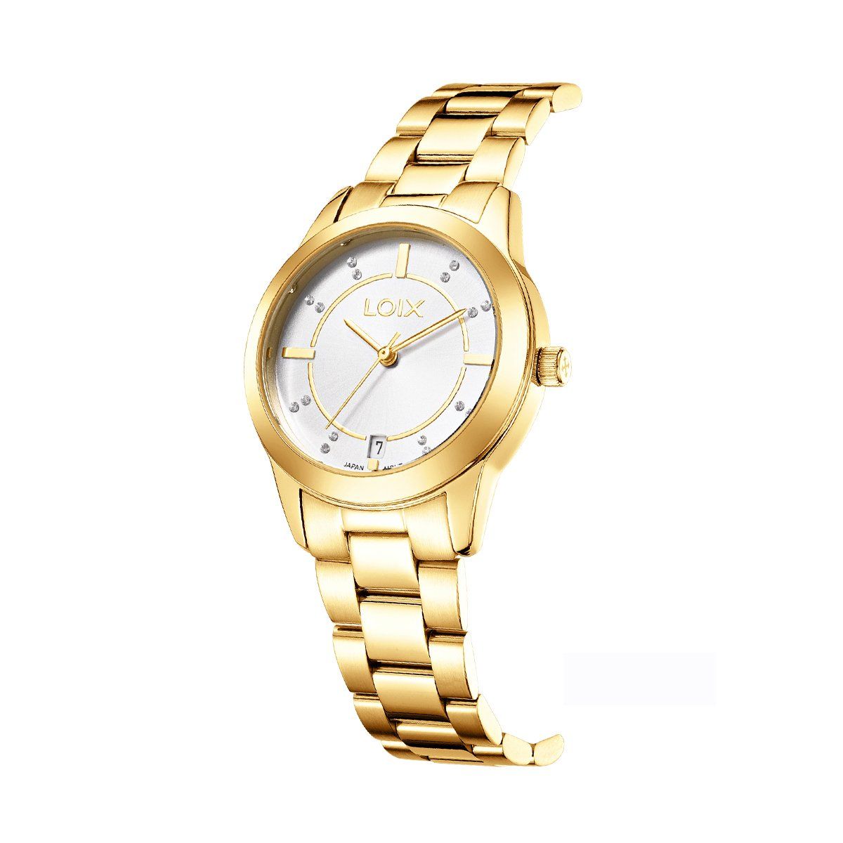 LOIX - Reloj mujer L1285-1 Dorado con tablero blanco