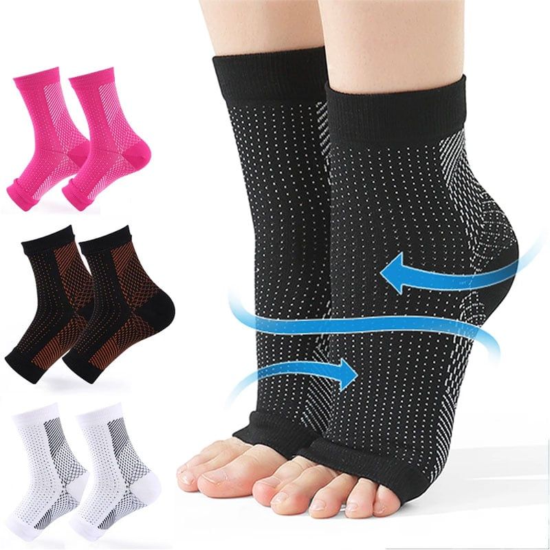 GENERICO - Medias de Compresión para Fascitis Plantar - Blanco S-M