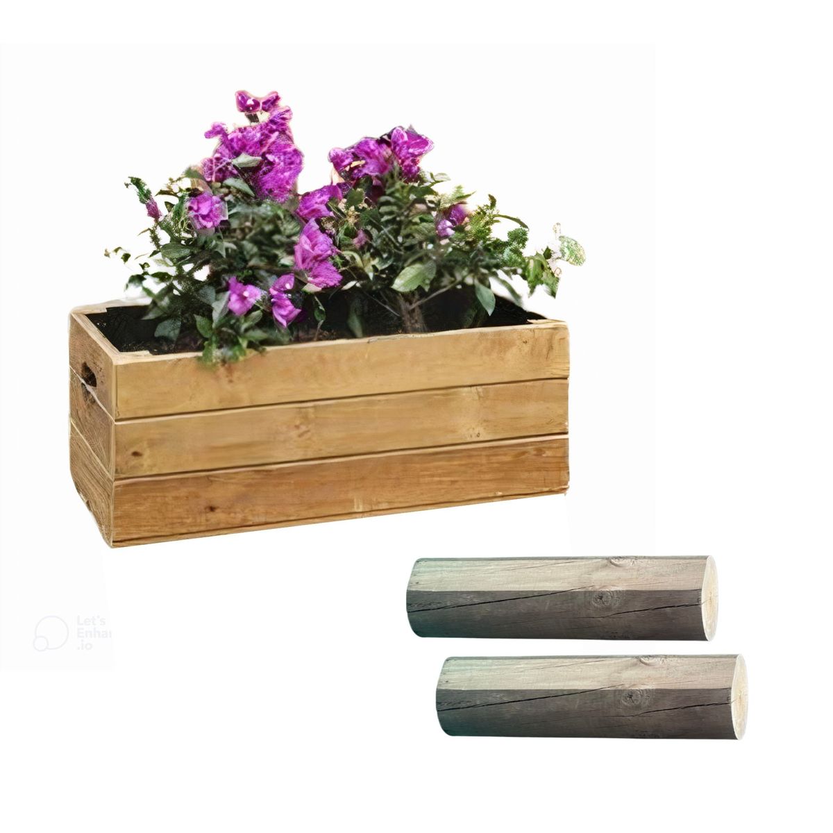 WOODMADE - Combo Matera con Base en Madera Inmunizada