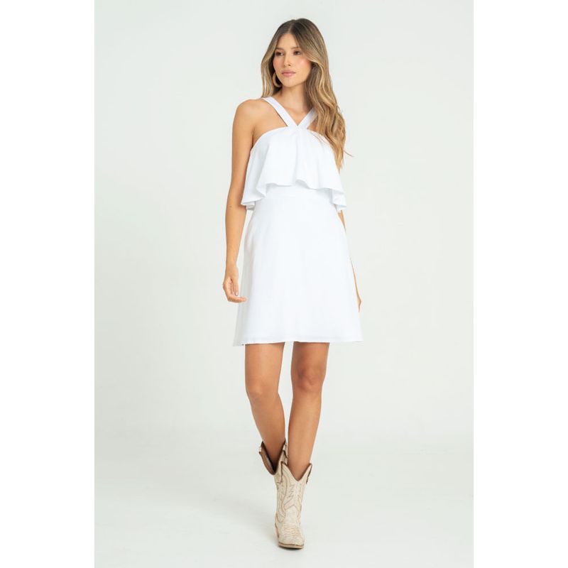 RAGGED - Vestido santorini lino Blanco Ragged