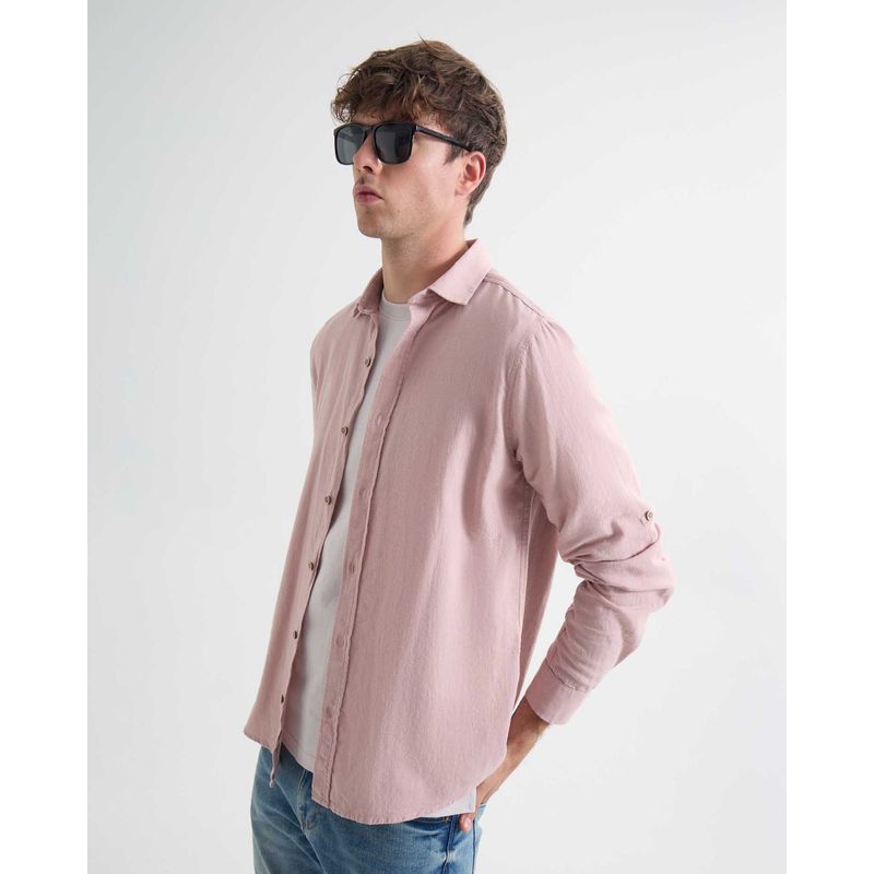 SEVEN SEVEN - Camisa Para Hombre Manga Larga Cuello Casual M Color Rosa  Marca Seven Seven #45012104