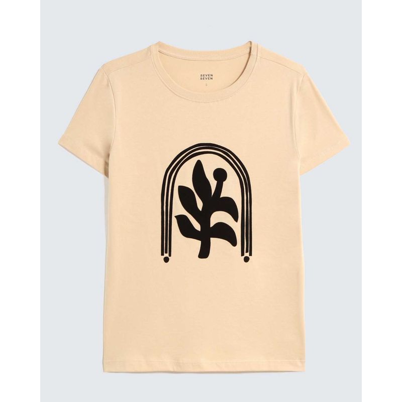 SEVEN SEVEN - Camiseta Para Mujer Manga Corta Cuello Redondo Color Beige Marca Seven Seven #28096202