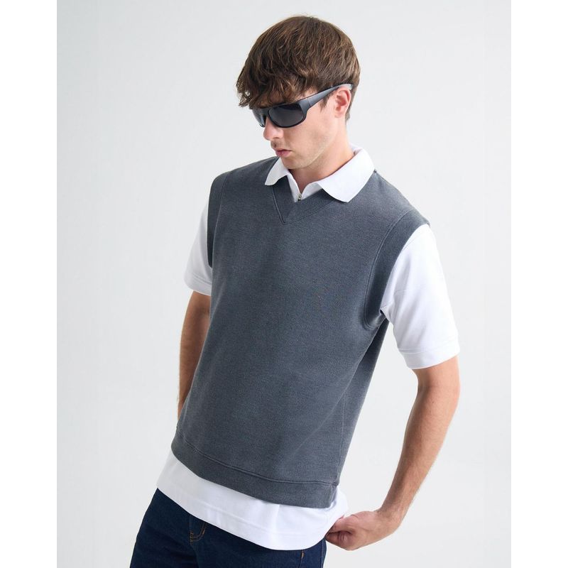 SEVEN SEVEN - Camiseta Para Hombre Manga Sisa Cuello V Color Gris Oscuro Marca Seven Seven #45092645