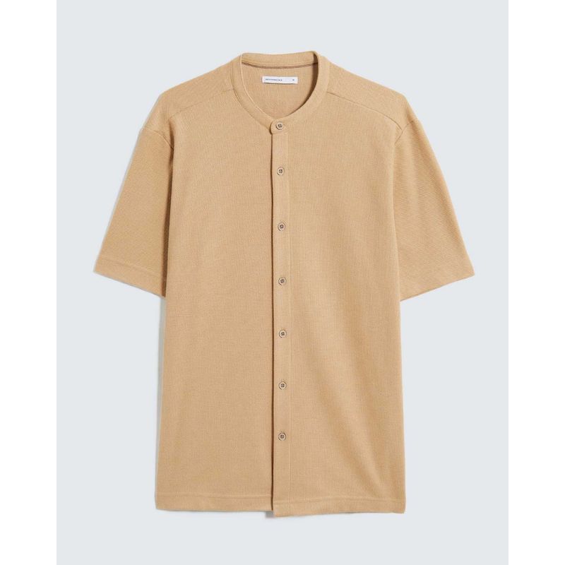 SEVEN SEVEN - Camisa Para Hombre Manga Corta Cuello Neru Color Camel Marca Seven Seven #45012135