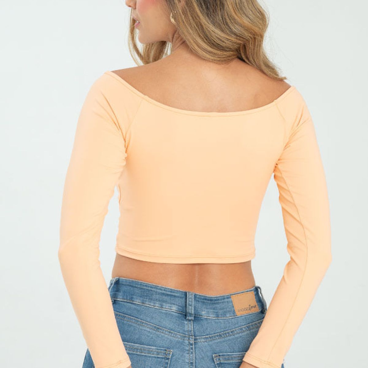 RAGGED - Crop top resortado Naranja melon Ragged