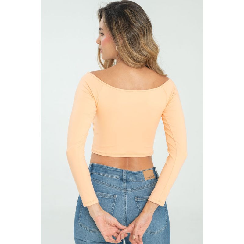 RAGGED - Crop top resortado Naranja melon Ragged