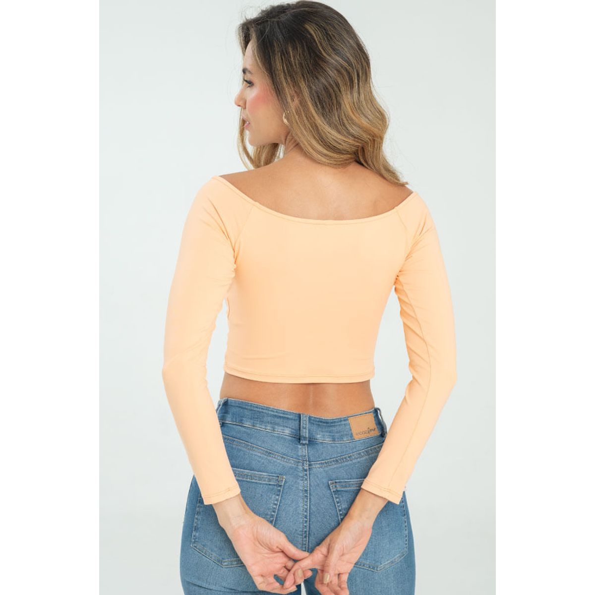 RAGGED - Crop top resortado Naranja melon Ragged