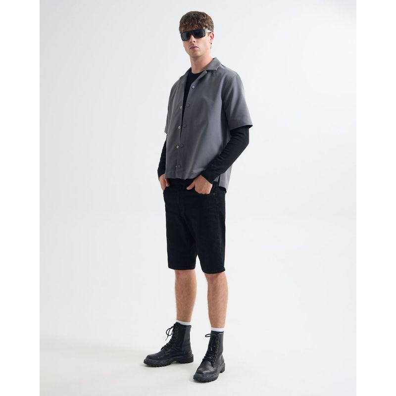 SEVEN SEVEN - Bermuda Para Hombre Slim Corto Color Negro Marca Seven Seven #45100705