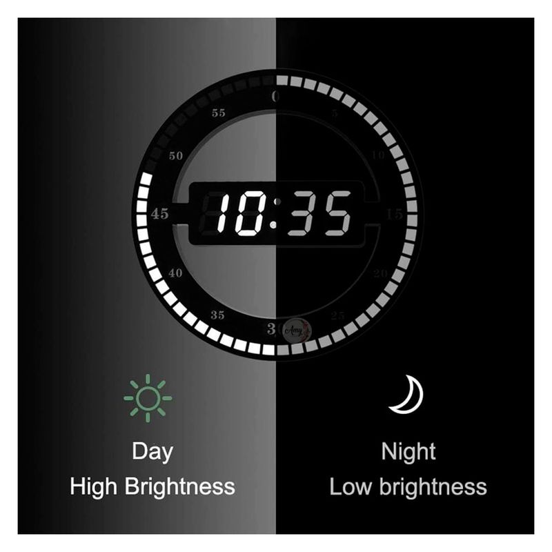 GENERICO - Reloj Digital Led Alarma 1224hr De Pared O Mesa Circular