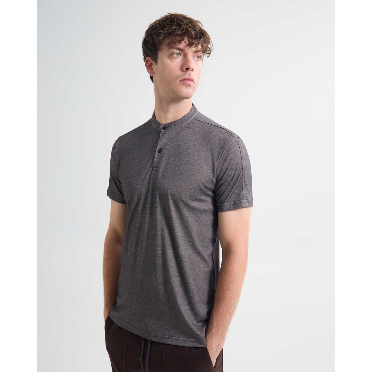 SEVEN SEVEN - Polo Para Hombre Cuello Mao  Color Gris  Marca Seven Seven #45110883