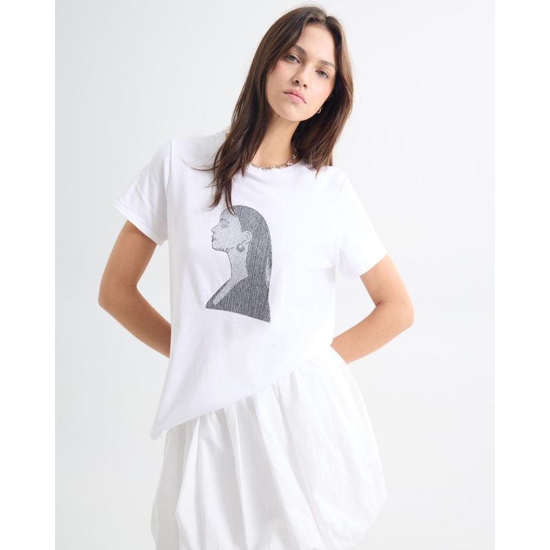 SEVEN SEVEN - Camiseta Para Mujer Manga Corta Cuello Redondo Color Crudo Marca Seven Seven #28096205