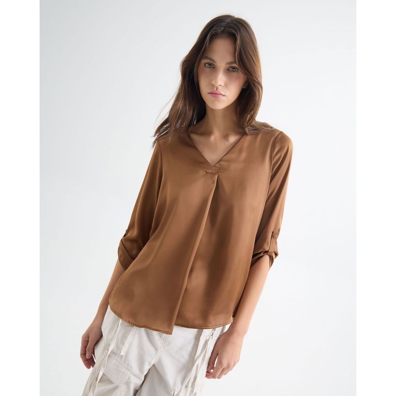 SEVEN SEVEN - Blusa Para Mujer Manga 3/4 Color Taupe Marca Seven Seven #28124029