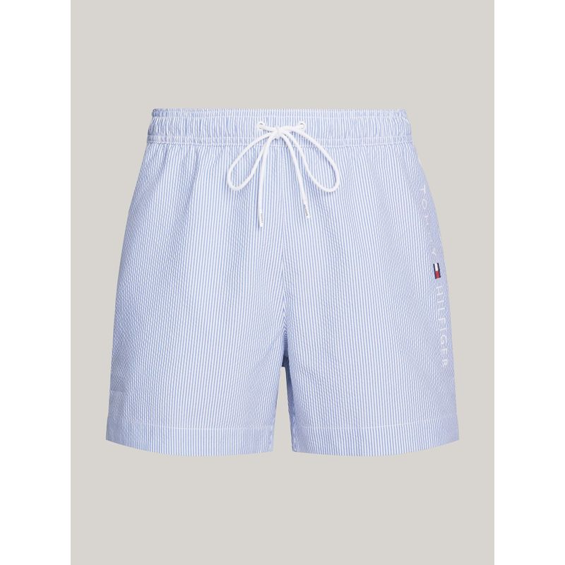 TOMMY HILFIGER - Pantaloneta de Baño Celeste Original con rayas Tommy Hilfiger