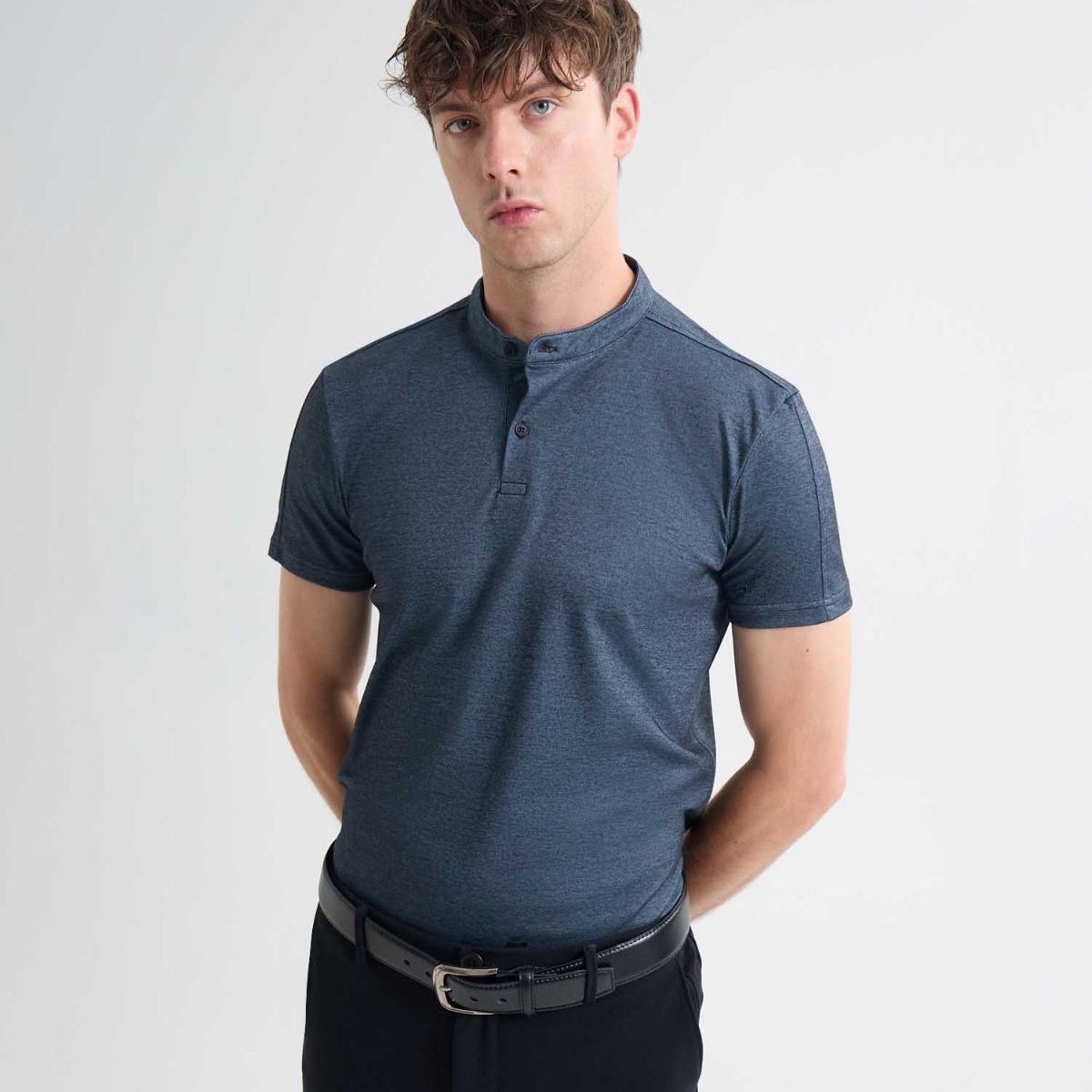 SEVEN SEVEN - Polo Para Hombre Cuello Mao  Color Gris Oscuro Marca Seven Seven #45110884