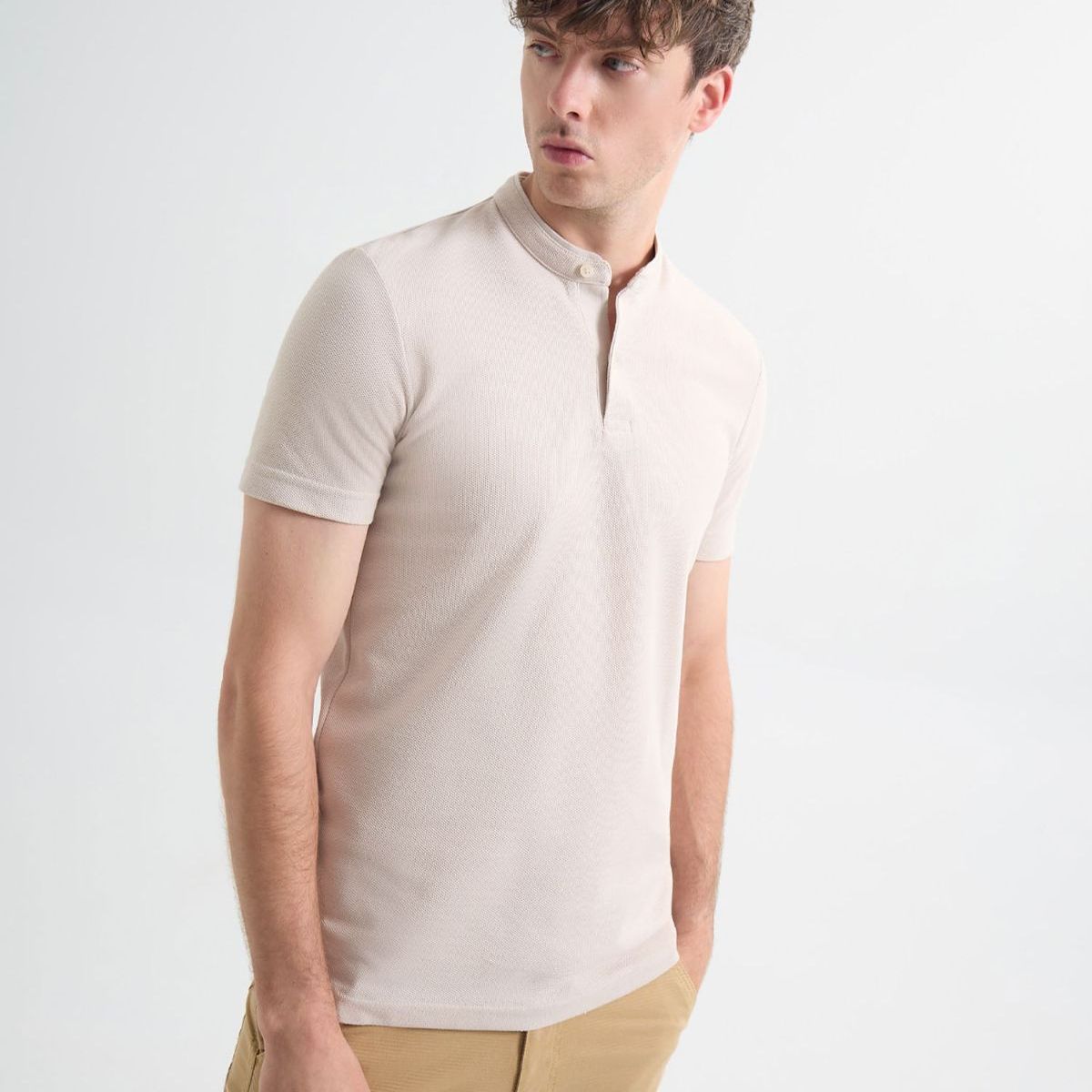 SEVEN SEVEN - Polo Para Hombre Cuello Mao  Color Gris Claro Marca Seven Seven #45110877