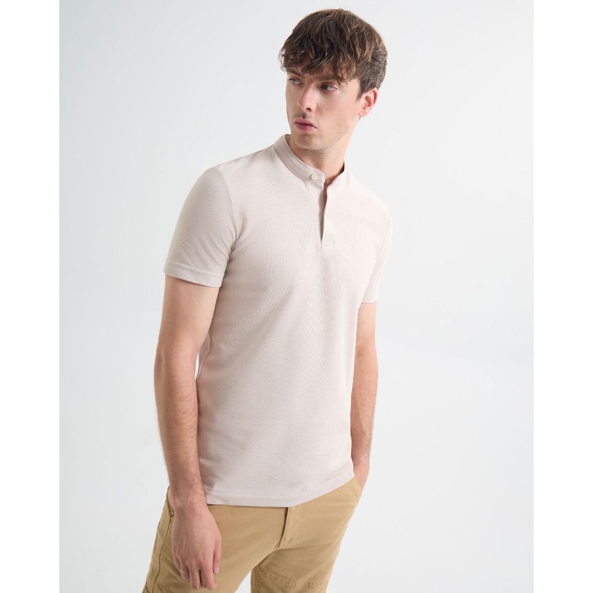 SEVEN SEVEN - Polo Para Hombre Cuello Mao  Color Gris Claro Marca Seven Seven #45110877
