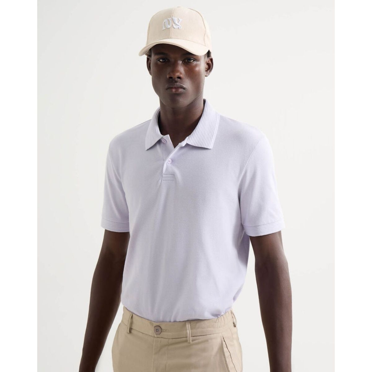 SEVEN SEVEN - Polo Para Hombre Cuello Tejido  Color Marfil Marca Seven Seven #45110812