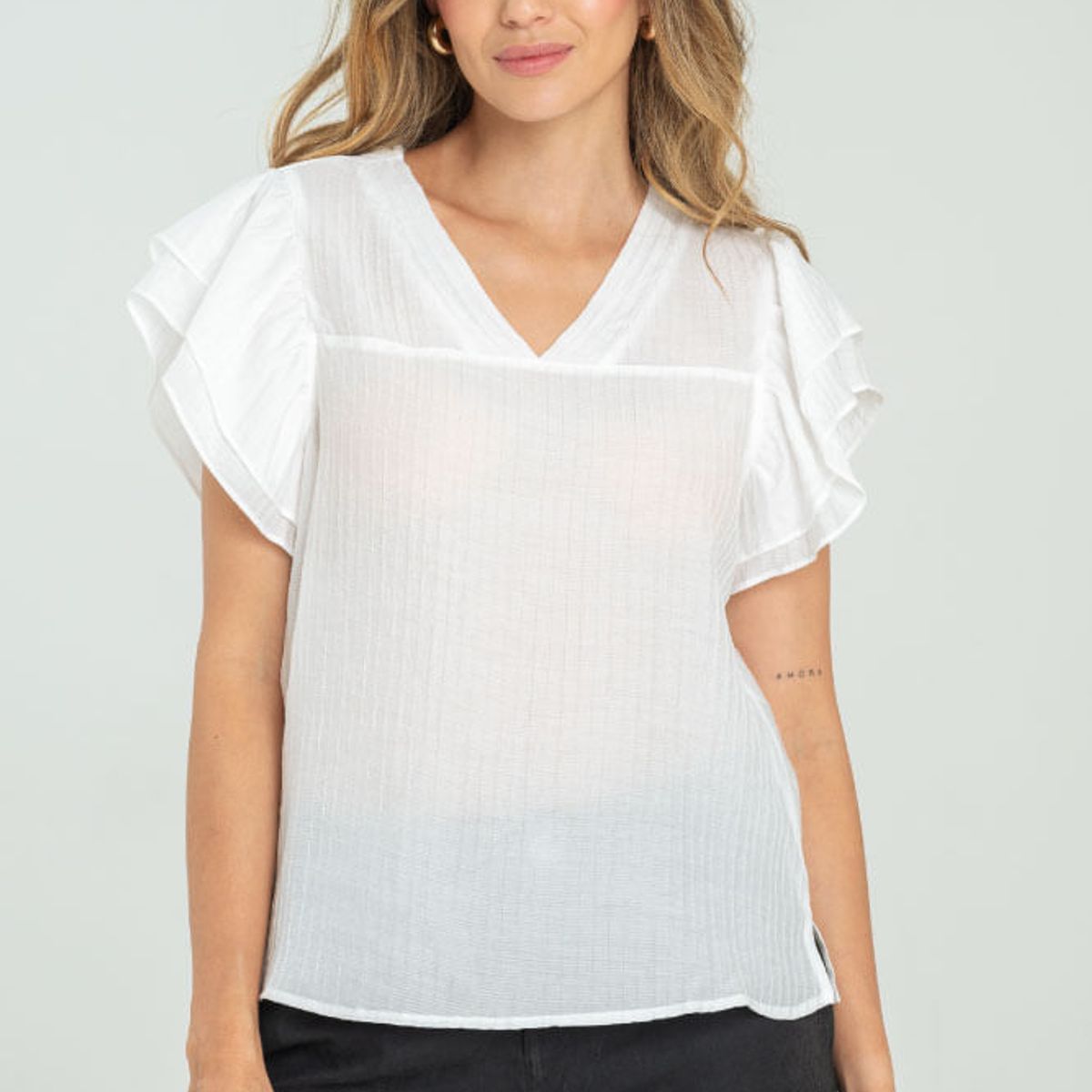 RAGGED - Blusa windsor Blanco crudo Ragged.