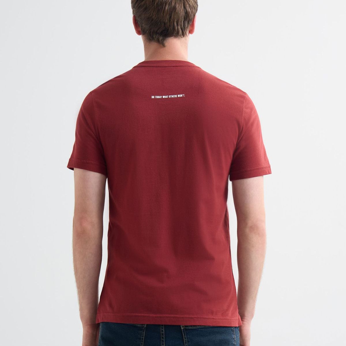 SEVEN SEVEN - Camiseta Estampado Con Desgastes  Para Hombre Rojo Seven Seven