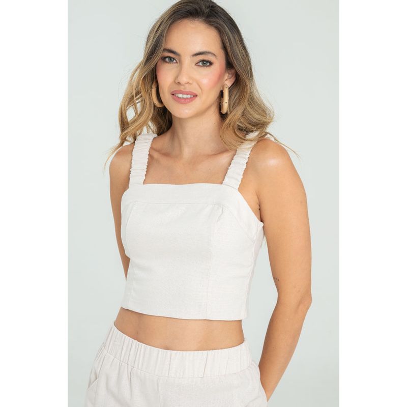 RAGGED - Crop top elanha Beige Ragged