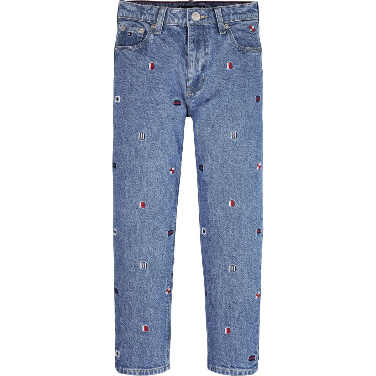 TOMMY HILFIGER - Jeans Azul Niño Cónicos Con Efecto Desteñido Y Logo Tommy Hilfiger