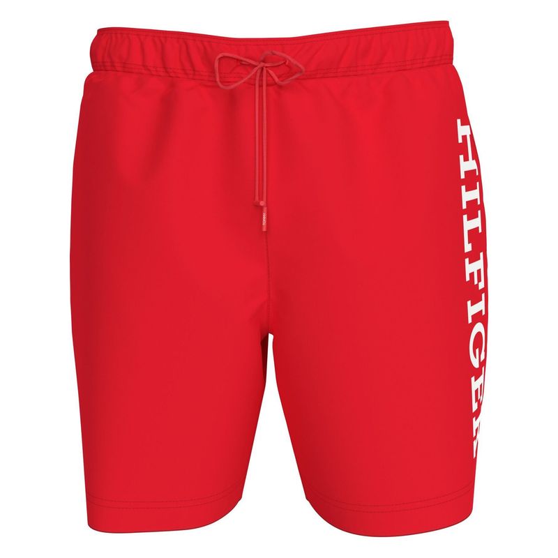 TOMMY HILFIGER - Traje rojo de baño de largo medio con cordón Tommy Hilfiger