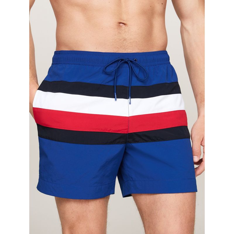TOMMY HILFIGER - Traje azul de baño de medio largo y diseño Global Stripe Tommy Hilfiger