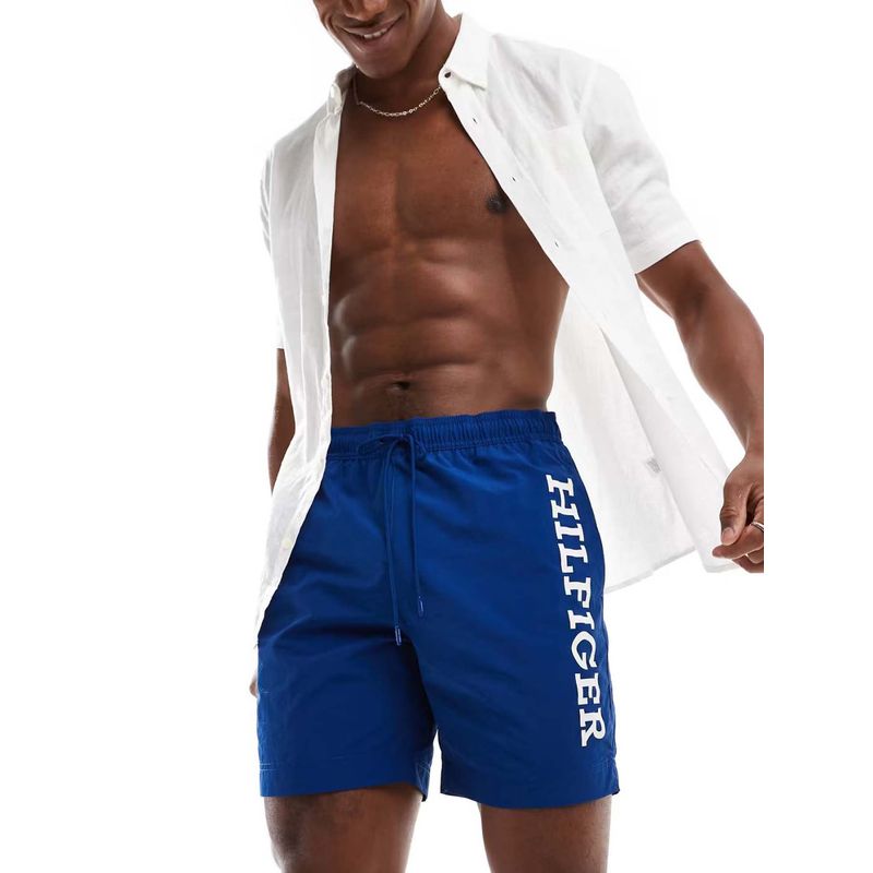 TOMMY HILFIGER - Traje azul de baño de largo medio con cordón Tommy Hilfiger