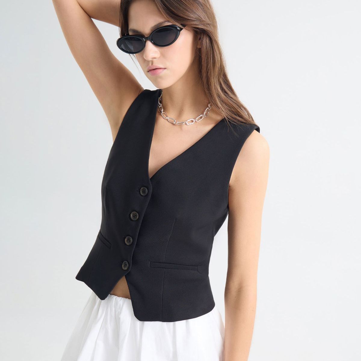 SEVEN SEVEN - Chaleco Para Mujer  Color Negro Marca Seven Seven #28250130