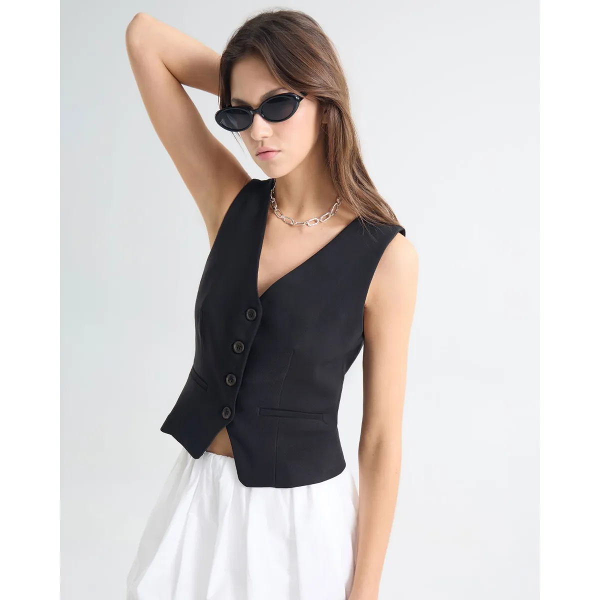 SEVEN SEVEN - Chaleco Para Mujer  Color Negro Marca Seven Seven #28250130