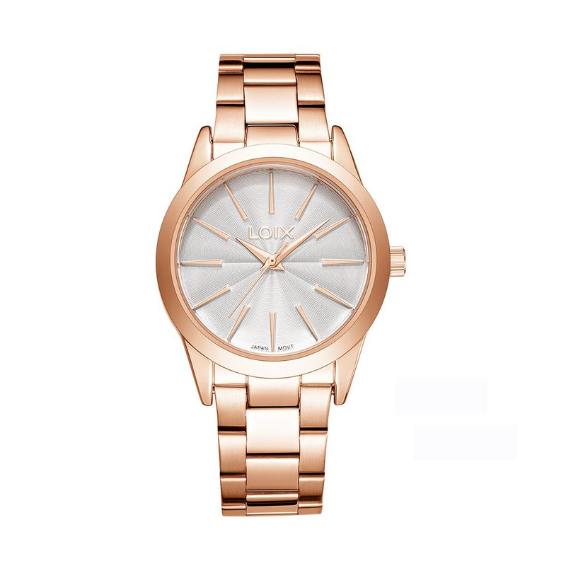LOIX - Reloj mujer L1287-2 Oro rosa tablero blanco