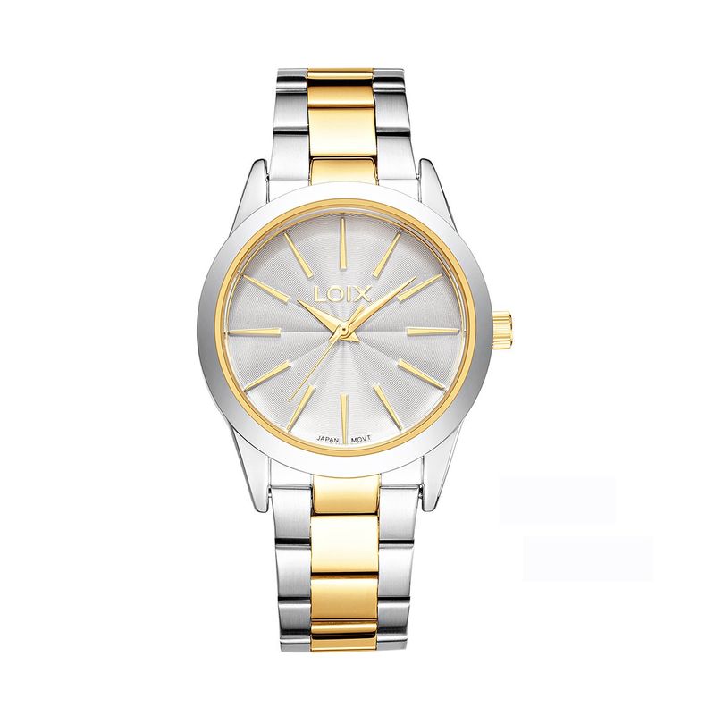 LOIX - Reloj mujer L1287-4 Plateado con dorado tablero plateado