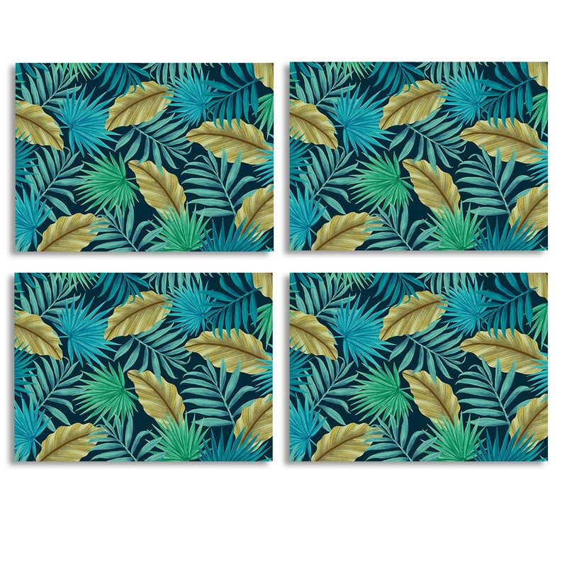 GENERICO - 4 Individuales De Mesa Hojas Tropicales