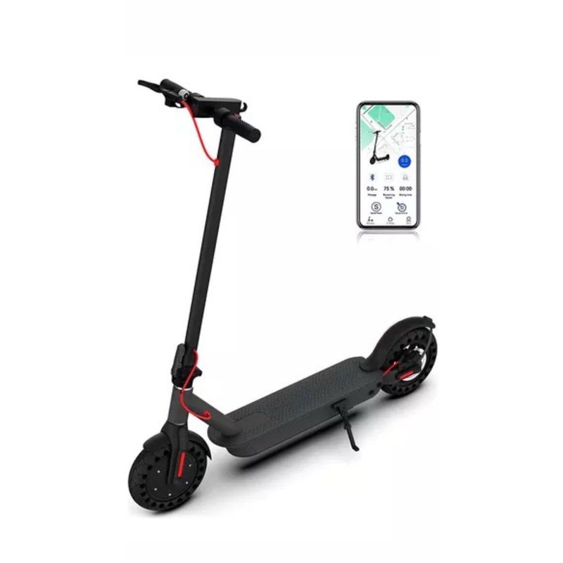 GENERICO - Scooter Electrica Recargable Plegable Negra 350w Con GPS