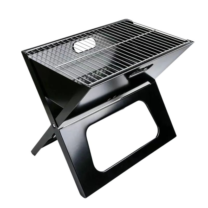 GENERICO - Asador Portatil Plegable De Carbon Acero Inoxidable 48x30cm