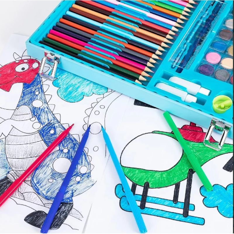 GENERICO - Set Artístico 128 Piezas, Todo lo que Necesitas para Crear