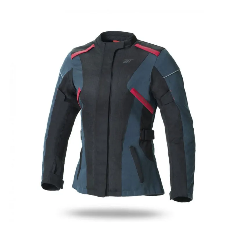 GENERICO - CHAQUETA MUJER TOURING AZUL MARINO  NEGRO ROJO TALLA L