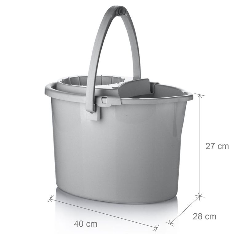 ESTRA - Balde Con Escurridor 12L Gris