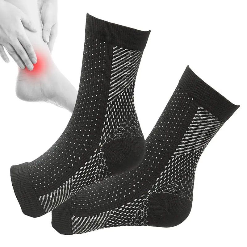 GENERICO - Medias de Compresión para Fascitis Plantar - Negro L-XL