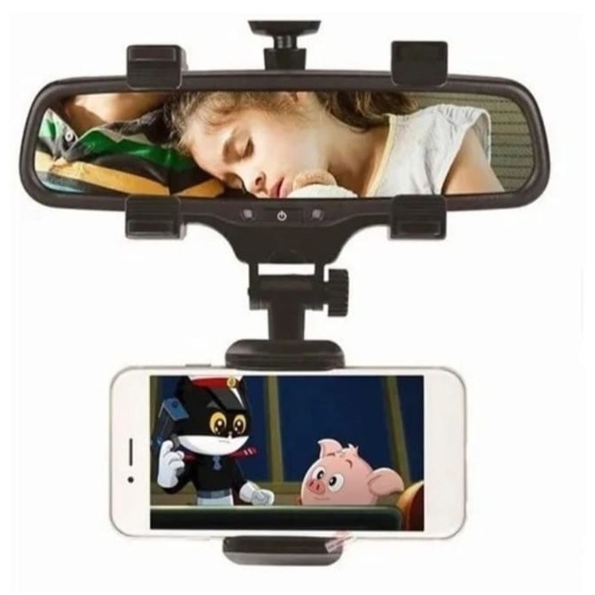 GENERICO - Soporte 360° Porta Celular para Carro Espejo Retrovisor