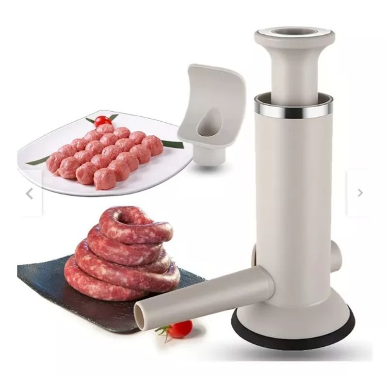 GENERICO - Maquina Manual Embutidos Salchichas Longaniza Chorizo 2 En 1