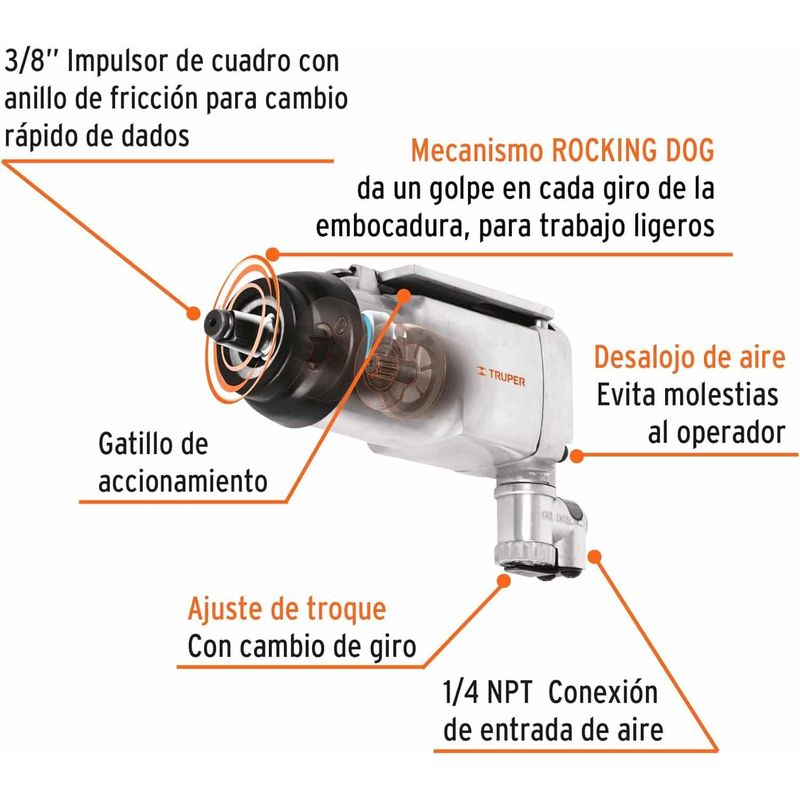GENERICO - Llave neumática de impacto 38 Truper TPN-722-2