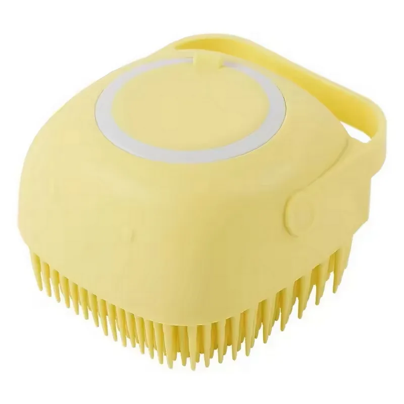 GENERICO - Cepillo Masajeador Silicona Ducha Con Dispensador Shampoo