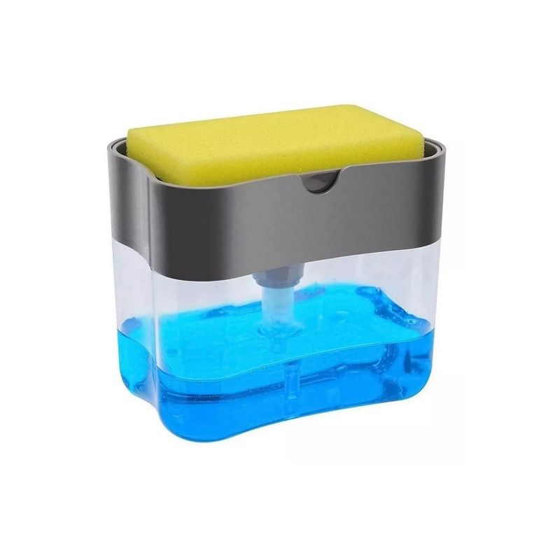 DAYOSHOP - Dispensador De Jabon Liquido Lavaplatos Con Esponja Cocina