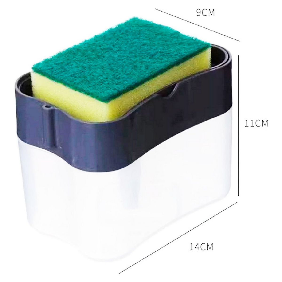 DAYOSHOP - Dispensador De Jabon Liquido Lavaplatos Con Esponja Cocina